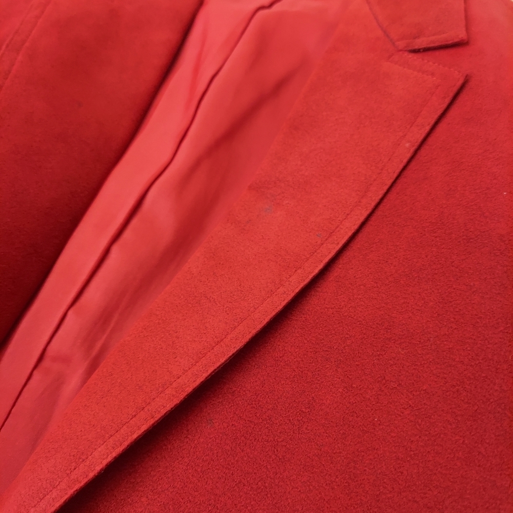 Blassport Ultra Suede Blazer Jacket Women Medium Red Long Sleeve DISCOLORED - Picture 6 of 15